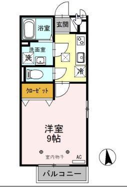 グランモンターニュ(1K/1階)の間取り写真