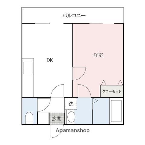 アプリコットガーデン上並榎(1DK/2階)の間取り写真