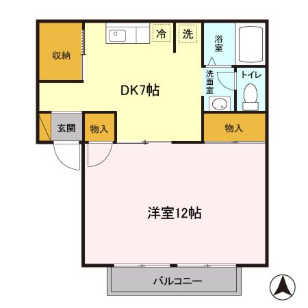 メゾン南雲(1DK/1階)の間取り写真