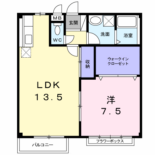 サニ-コート(1LDK/2階)の間取り写真