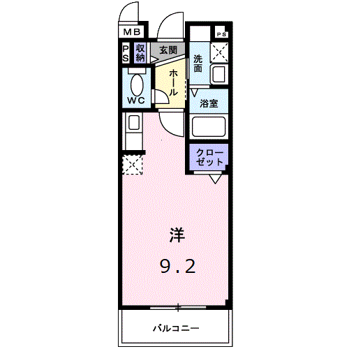 ナカイパレスPARTⅡ(ワンルーム/2階)の間取り写真