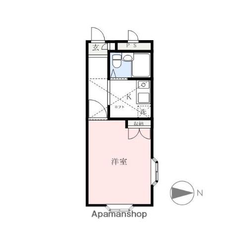 リジェール鼻高ABC(1K/2階)の間取り写真