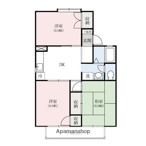 エトワール竹内(3DK/2階)の間取り写真