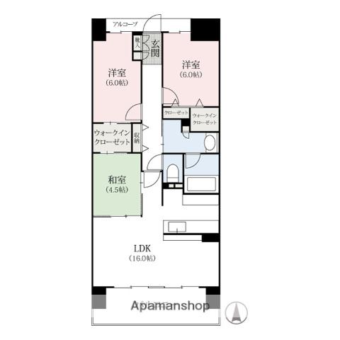 アルファステイツ高崎駅東(3LDK/7階)の間取り写真