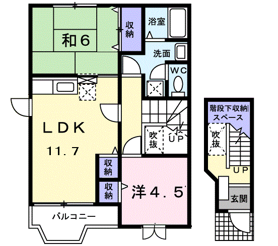 スターアリスⅤ(2LDK/2階)の間取り写真