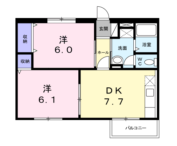 アルテ-ル(2DK/1階)の間取り写真