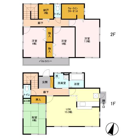 高崎線 高崎駅(ＪＲ) 徒歩20分 2階建 築29年(4LDK)の間取り写真