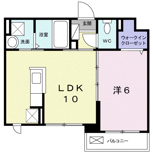 YSアビタシオンⅡ(1LDK/3階)の間取り写真