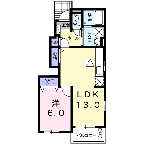 レガシ-(1LDK/1階)の間取り写真