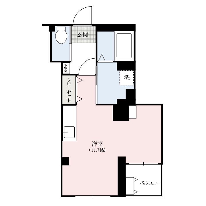 オーベルジュ(1K/3階)の間取り写真
