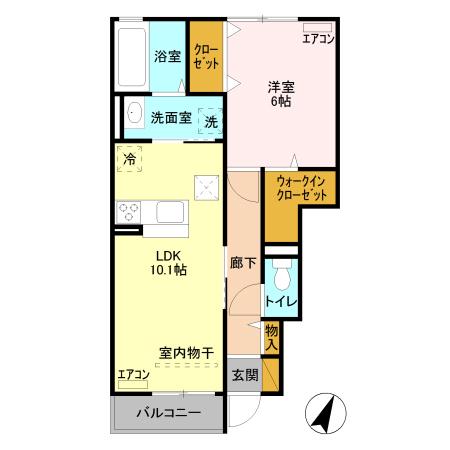 ヴァンヴェール(1LDK/1階)の間取り写真