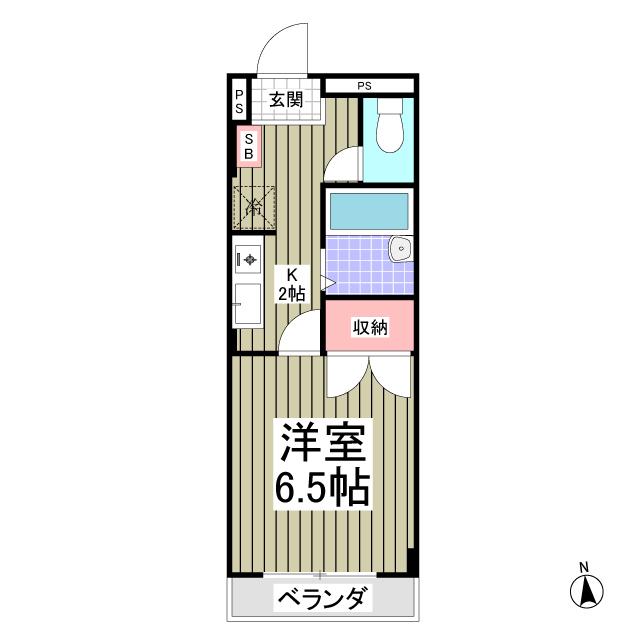 ラルーチェ(1K/1階)の間取り写真