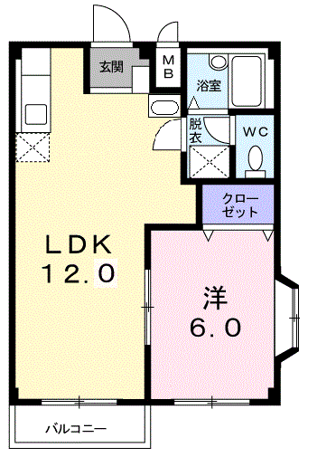 プラザタジマ(1LDK/2階)の間取り写真