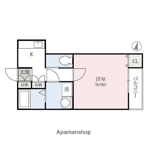ファティーナ(1K/1階)の間取り写真