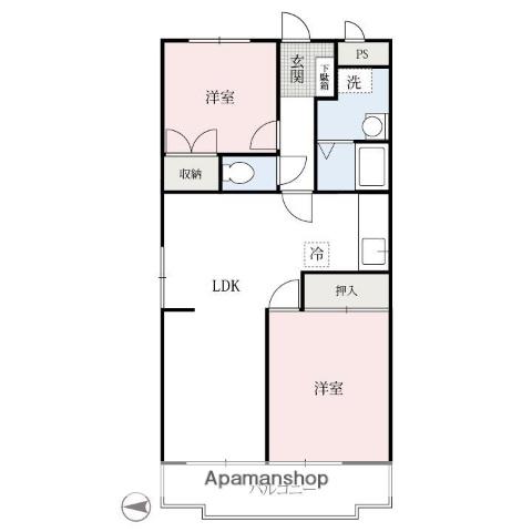 パールマンション八千代館(2LDK/2階)の間取り写真