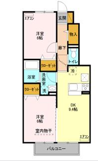 サンモール A(2DK/1階)の間取り写真