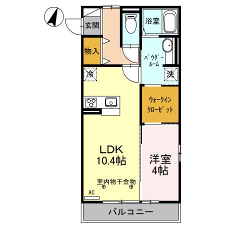 ア・ラ・モード Ⅰ(1LDK/2階)の間取り写真