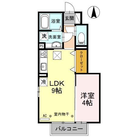 ヴィアーレ(1LDK/1階)の間取り写真