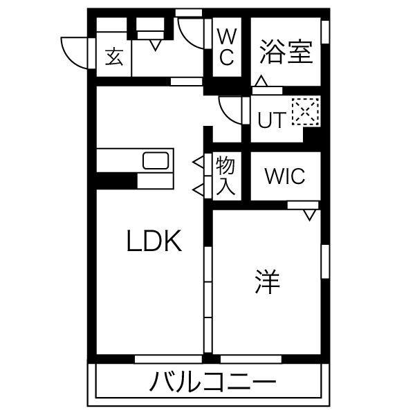 ハレアカラ(1LDK/1階)の間取り写真