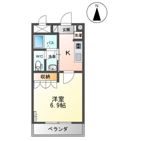 ちゅらストリーム(1K/2階)の間取り写真