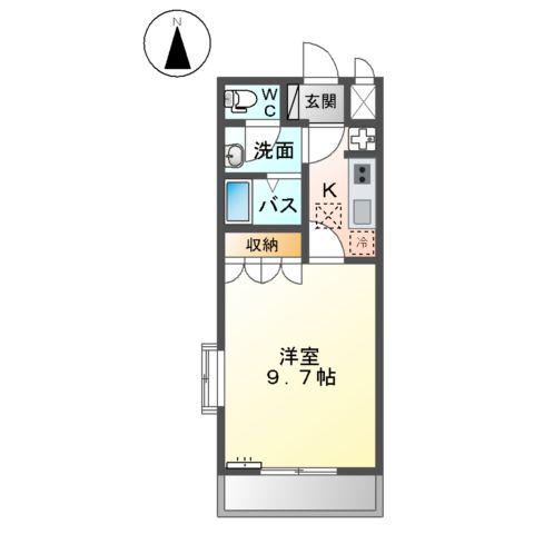 ISベルポート(1K/1階)の間取り写真