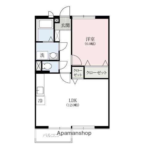 ステイプル(1LDK/1階)の間取り写真