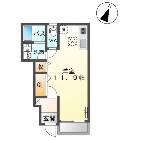 コンクルシオ(ワンルーム/1階)の間取り写真