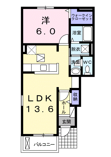 LATOURKAIZAWA Ⅳ(1LDK/1階)の間取り写真
