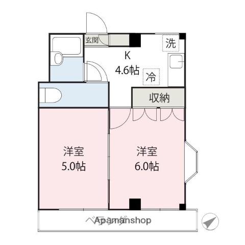 アドニス小八木(2K/1階)の間取り写真