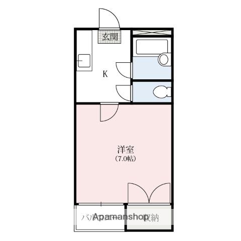 スズランハイツ中石原(ワンルーム/2階)の間取り写真