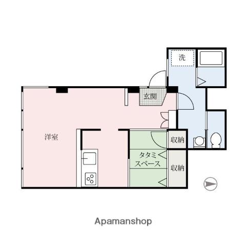 上越線 高崎問屋町駅 徒歩5分 3階建 築31年(ワンルーム/2階)の間取り写真