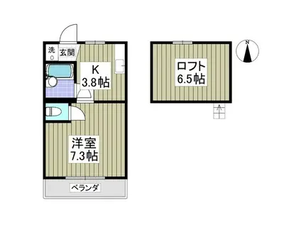 リバティータウンS(1K/1階)の間取り写真