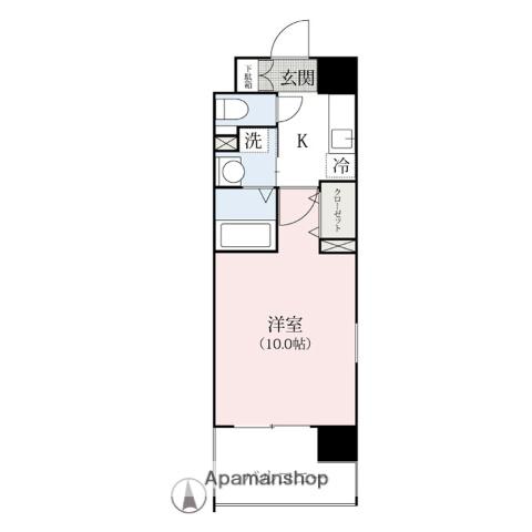 KATURA高崎(1K/3階)の間取り写真