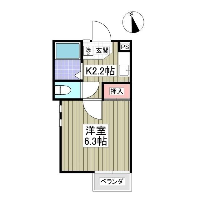 ラ・セゾン高崎(1K/1階)の間取り写真