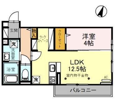 Y Sアビタシオン江木(1LDK/2階)の間取り写真
