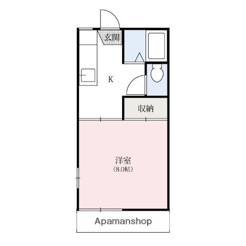 ハイツネフェルティティAB(1K/1階)の間取り写真