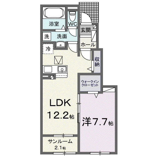 シュティル ハイム Ⅰ(1LDK/1階)の間取り写真