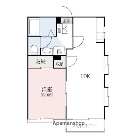 グリーンヒルR(1LDK/1階)の間取り写真