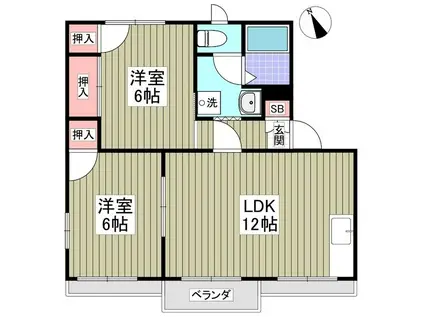 タウニィ笠原A(2LDK/2階)の間取り写真
