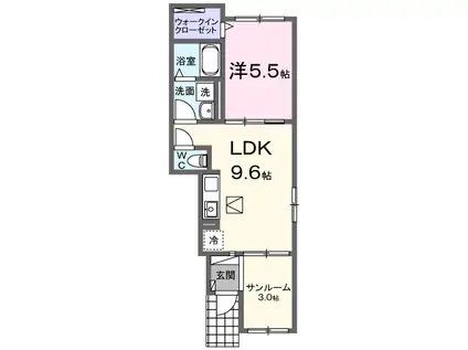 ファイン・ネオ(1LDK/1階)の間取り写真