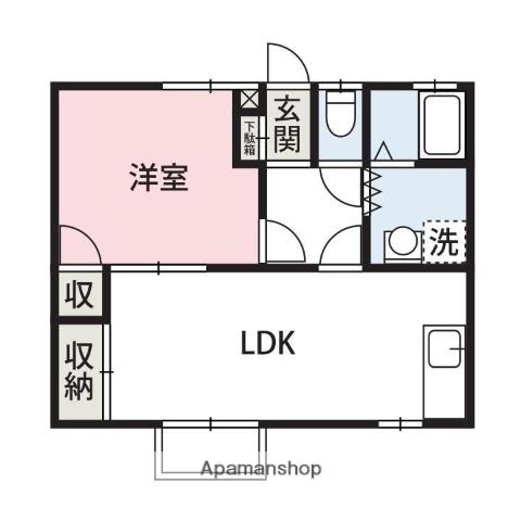アビタシオン大八木(1LDK/2階)の間取り写真
