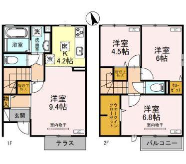 メゾン　ボヌール　　Ｃ(4K)の間取り写真