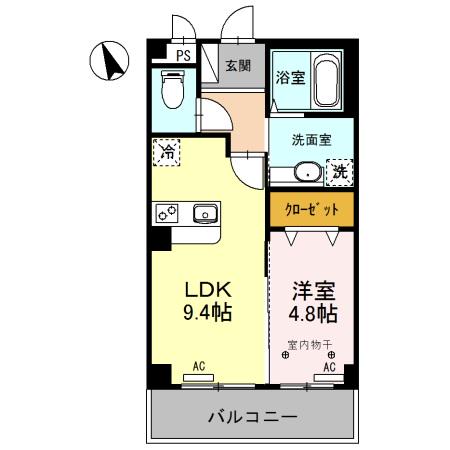 PLUS1(1LDK/3階)の間取り写真