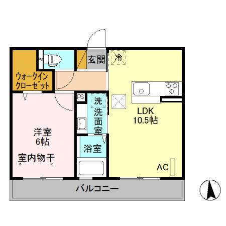 シュシュポルト(1LDK/1階)の間取り写真
