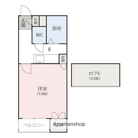 ハイツアイビス(1K/2階)の間取り写真