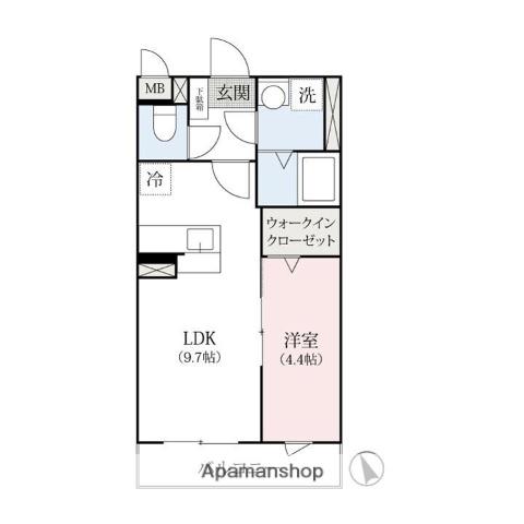 LA・MAISON高崎(1LDK/1階)の間取り写真