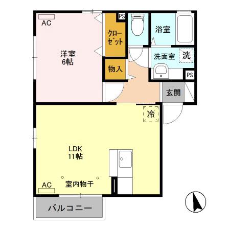 サリチェ(1LDK/2階)の間取り写真