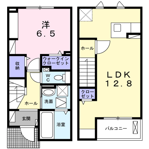 ラ ペ フランⅠ(1LDK/1階)の間取り写真
