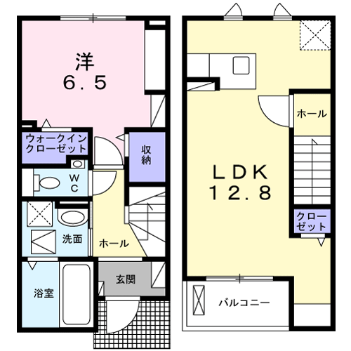 ラ ペ フランⅡ(1LDK/1階)の間取り写真