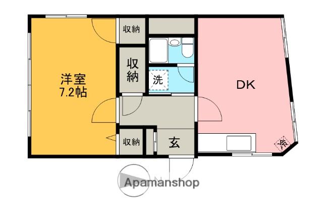 ブルーハーブ(1DK/2階)の間取り写真